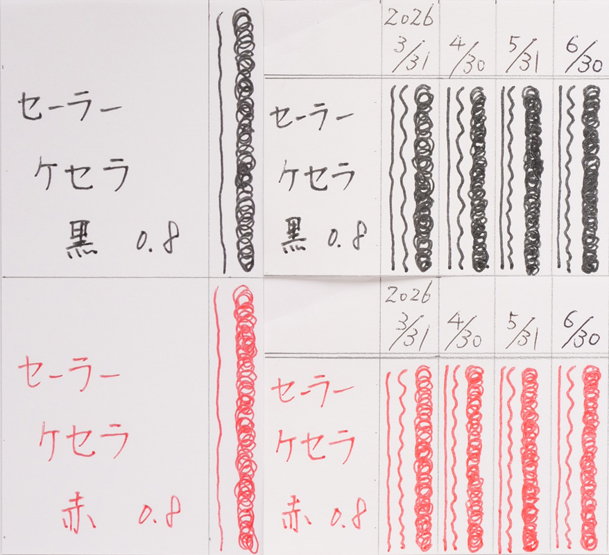 05
ボールペンインクの耐光テスト
5ヶ月経過後