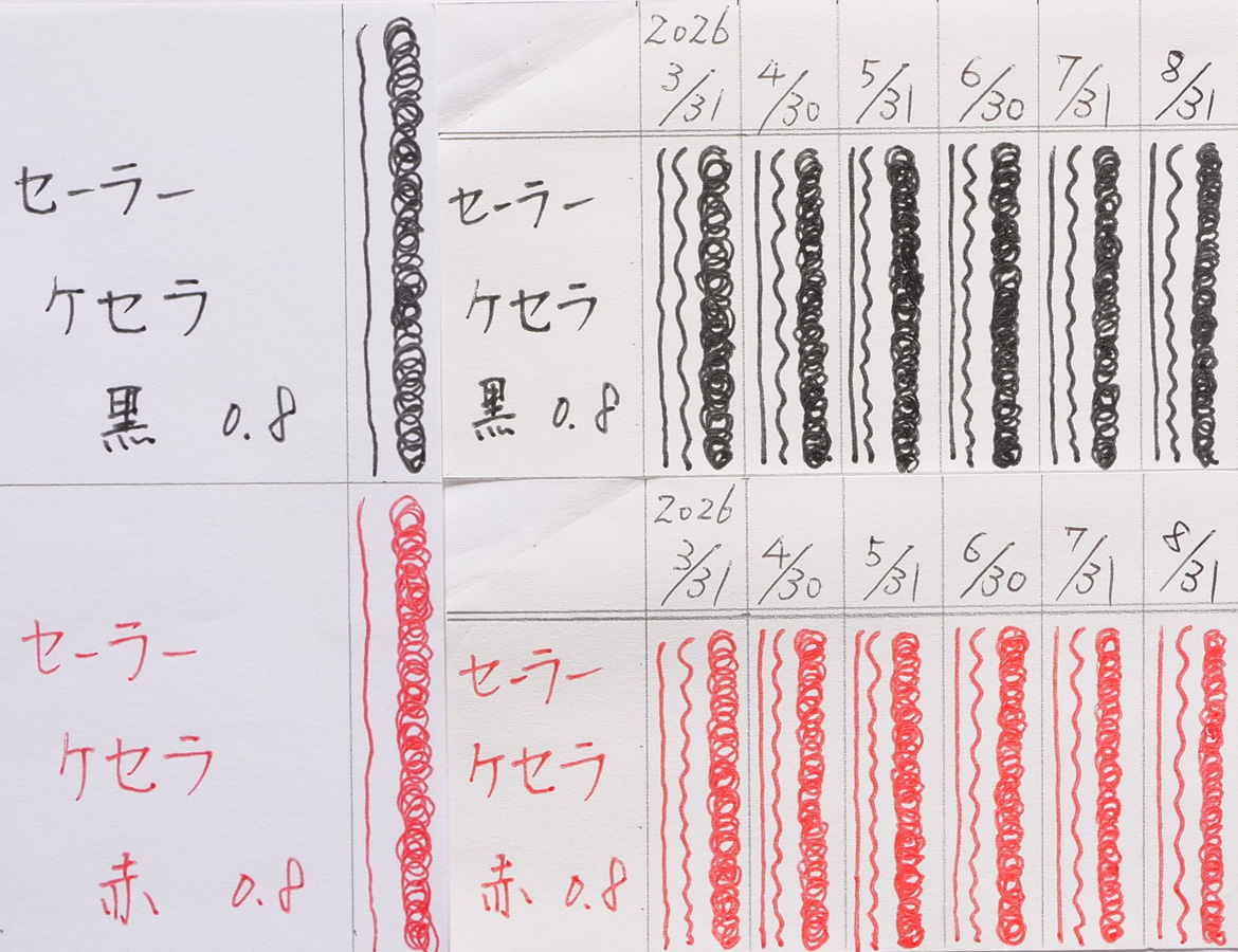 05
ボールペンインク耐光テスト
ケセラ
5ヶ月経過後