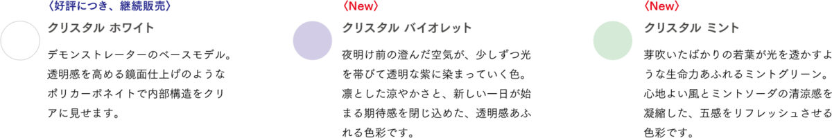 03
セーラー万年筆 TUZU アジャスト万年筆、ボールペン Glassy ＃2
カラー説明